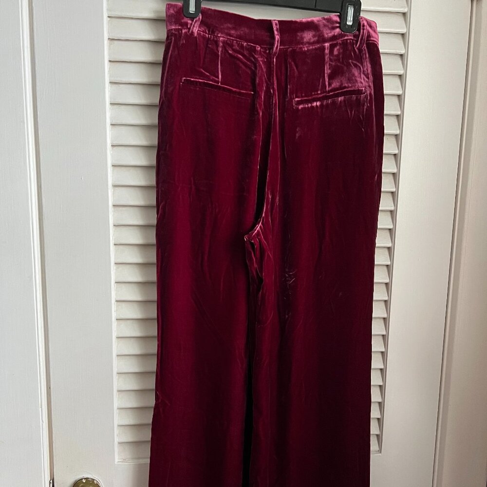 NEW! Sundance Silk-Velvet Trouser, Maroon color, S 4 - Picture 4 of 9